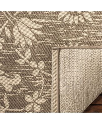 Courtyard CY6064 Dark Beige and Beige 5'3" x 7'7" Sisal Weave Outdoor Area Rug