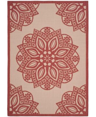 Courtyard CY6139 Beige and Red 8' x 11' Sisal Weave Outdoor Area Rug