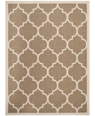 Courtyard CY6914 Brown and Bone 8' x 11' Outdoor Area Rug