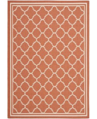 Courtyard CY6918 Terracotta and Bone 5'3" x 7'7" Sisal Weave Outdoor Area Rug