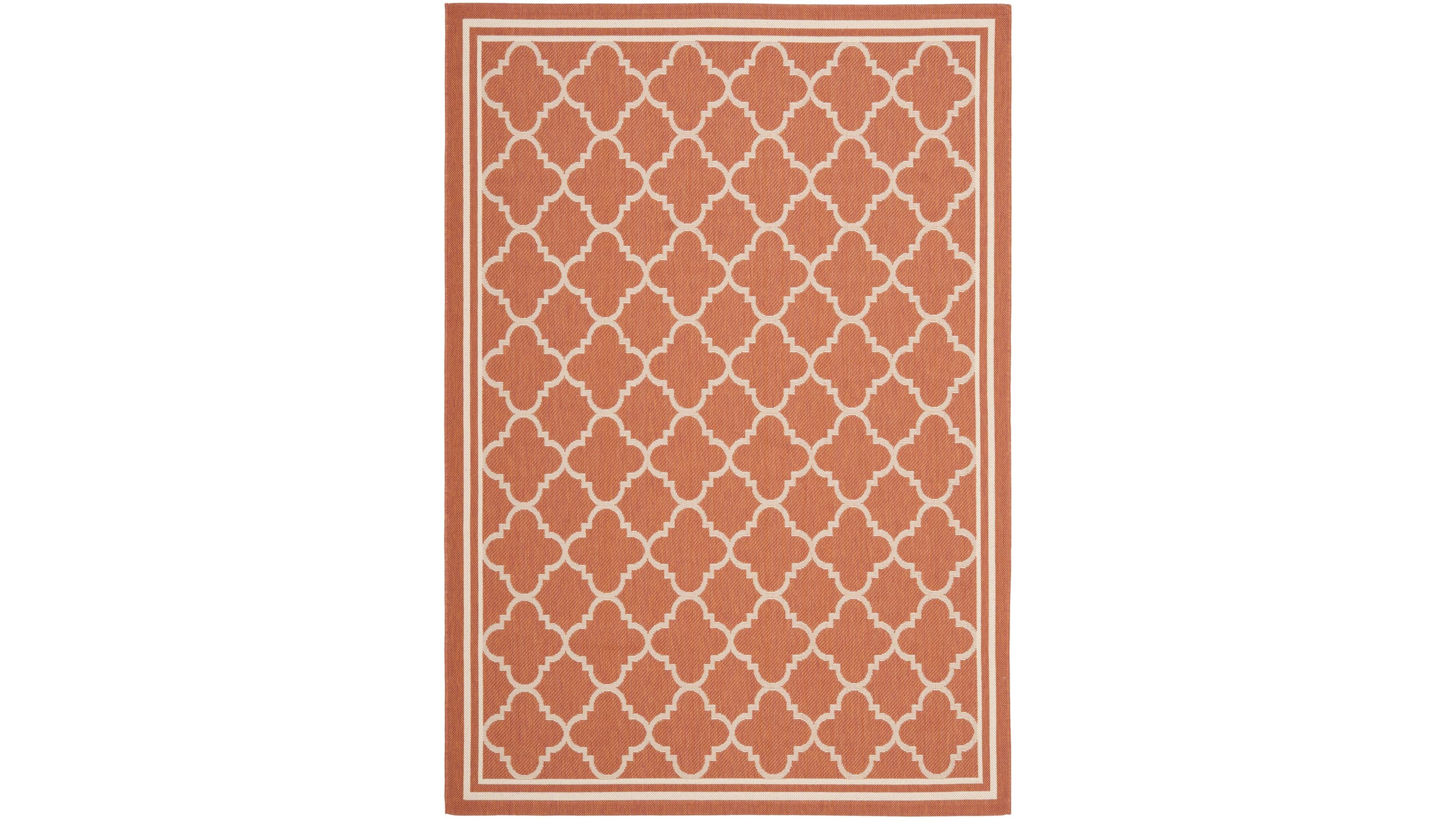 Safavieh Courtyard CY6918 Terracotta and Bone 5'3" x 7'7" Sisal Weave Outdoor Area Rug