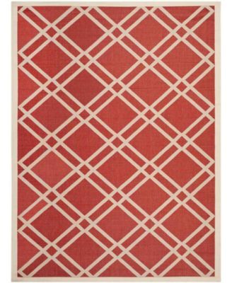 Courtyard CY6923 Red and Bone 8' x 11' Sisal Weave Outdoor Area Rug