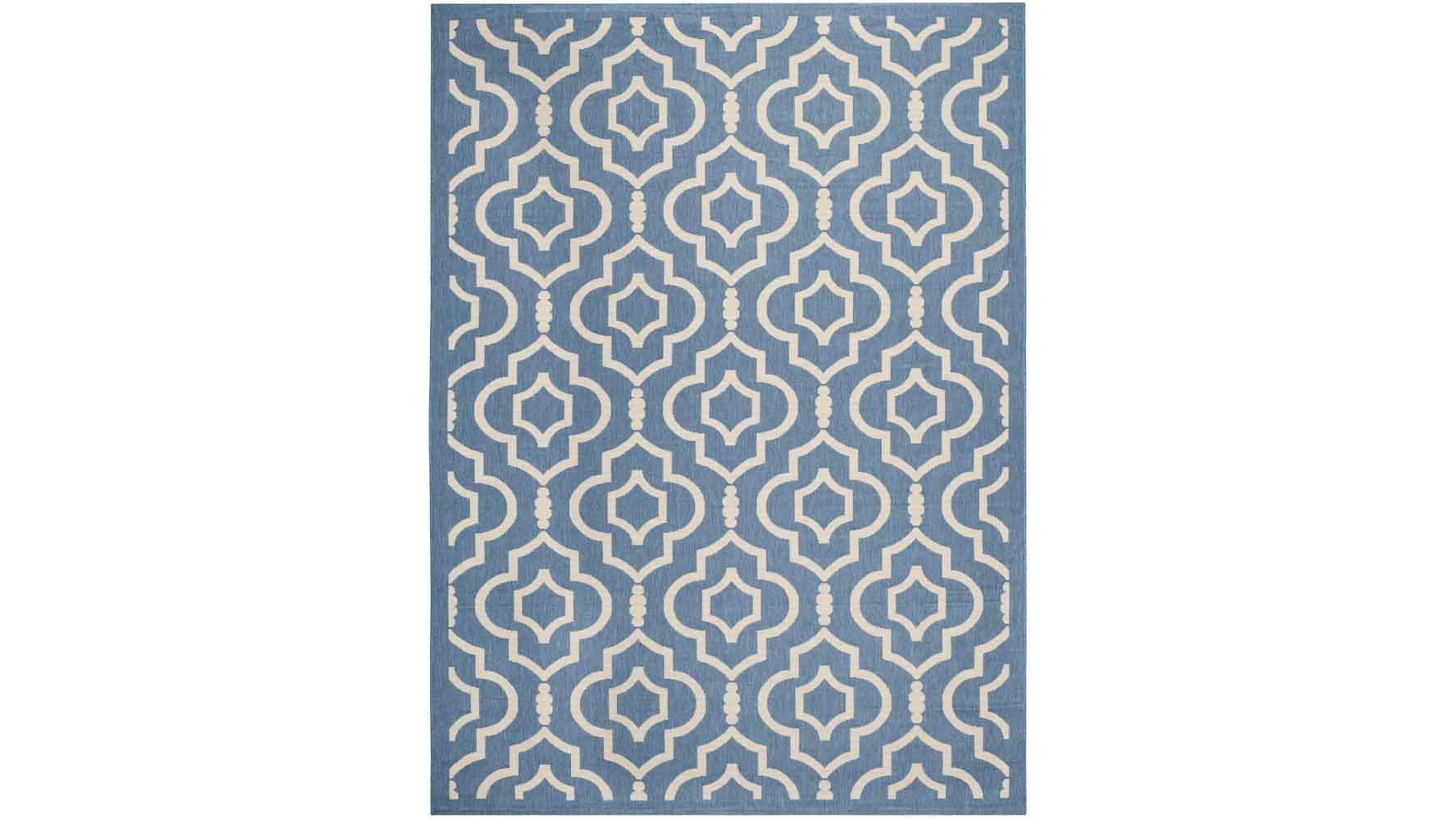 Safavieh Courtyard CY6926 Blue and Beige 8' x 11' Sisal Weave Outdoor Area Rug