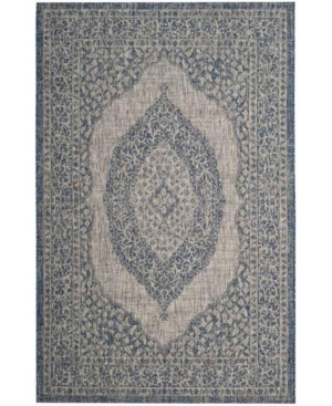 Safavieh Courtyard Light Gray and Blue 5'3
