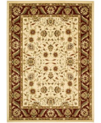 Lyndhurst LNH215 Ivory and Red 8' x 11' Area Rug