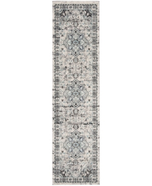 Safavieh Madison Light Grey and Blue 2' x 8' Runner Area Rug