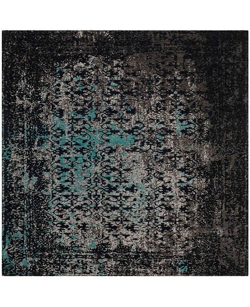Safavieh Classic Vintage Navy And Teal 6 X 6 Square Area Rug