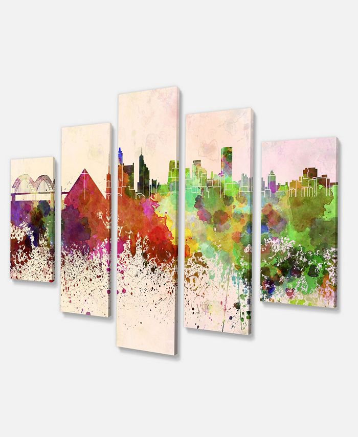 Design Art Designart Memphis Skyline Large Cityscape Canvas Art Print ...