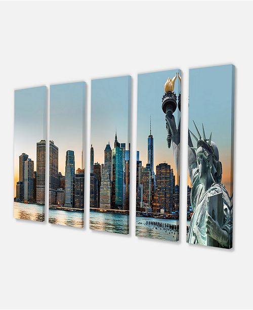 Design Art Designart New York City Skyline Panorama Canvas Art