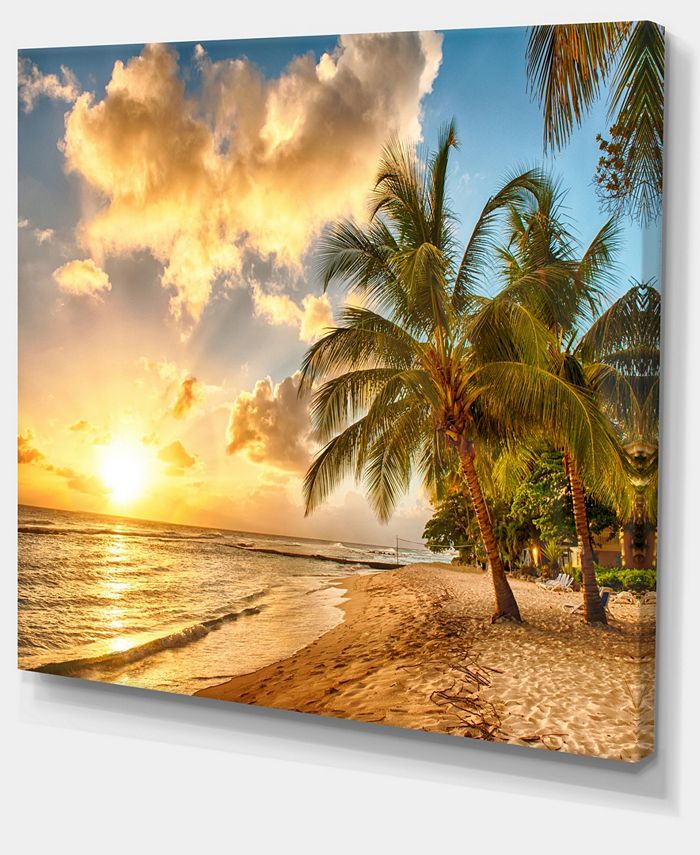 Design Art Designart Gorgeous Beach Of Island Barbados Modern Seascape ...