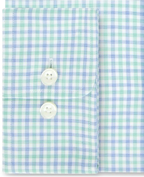 Tommy Hilfiger Men's Fitted Flex Stretch Moisture Wicking Check Dress Shirt Red Size L