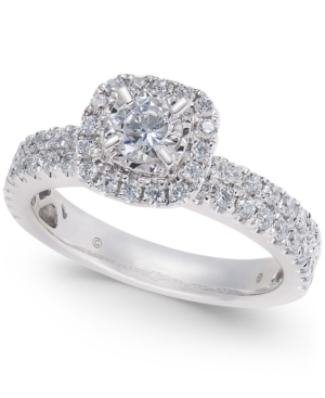 image of Diamond Halo Engagement Ring (1 ct. t.w) in 14k White Gold