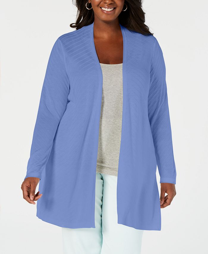 Charter Club Plus Size Open-Front Cardigan, Created for Macy's - Macy's