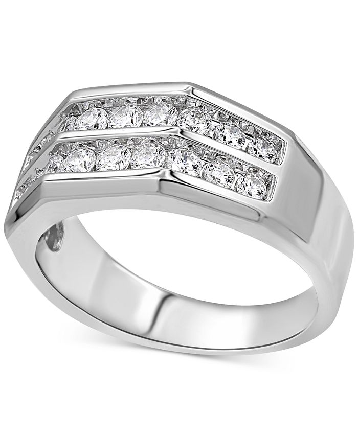 Men's Ring with 3/4 Carat TW of White & Enhanced Black Diamonds in 10kt  Yellow & White Gold