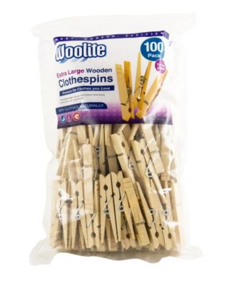 Woolite Extra Large Wooden 100 Pack Clothespins