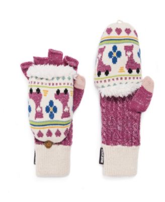 Muk Luks Women's Fingerless Flip Mittens