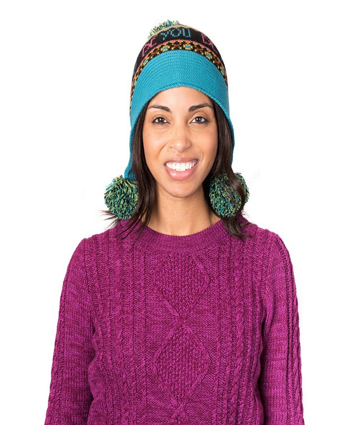 Muk Luks women's reversible hat, scarf, and gloves set, black in color
