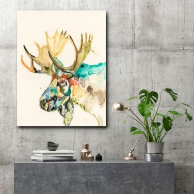 Watercolor moose Gallery-Wrapped Canvas Wall Art - 18" x 24"