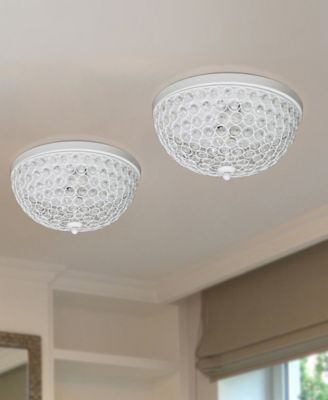 Elegant Designs 2 Light Elipse Crystal Flush Mount Ceiling Light 2 Pack