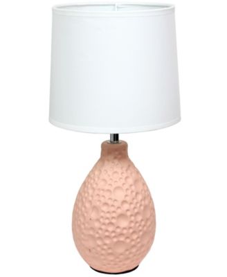 Simple Designs Textured Stucco Ceramic Oval Table Lamp