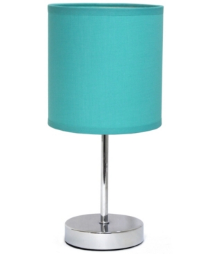 Simple Designs Chrome Mini Basic Table Lamp with Fabric Shade