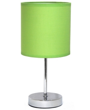 Simple Designs Chrome Mini Basic Table Lamp with Fabric Shade