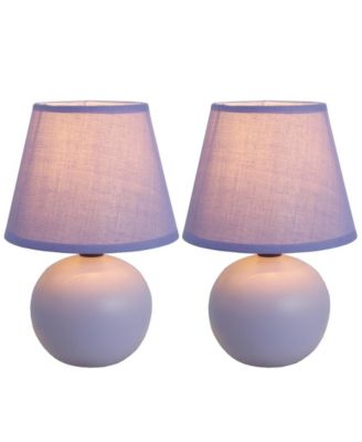 Simple Designs Mini Ceramic Globe Table Lamp 2 Pack Set