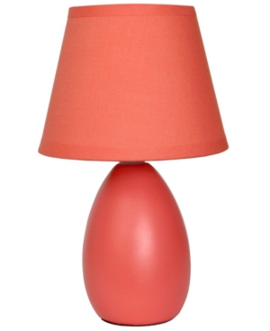 Simple Designs Mini Egg Oval Ceramic Table Lamp