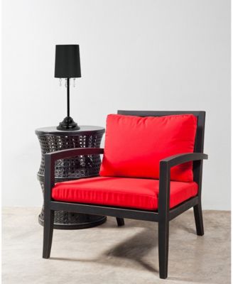 Simple Designs 		Table Lamp with Fabric Shade and Hanging Acrylic Beads