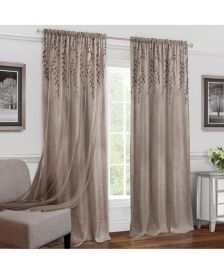 Kate Aurora Modern Geo 3 Pc Kitchen Curtain Tier & Valance Set - 56 in. W x  24 in. L, Gray