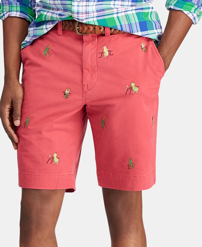 Polo Ralph Lauren Men's 9.25" Stretch Embroidered Shorts - Macy's