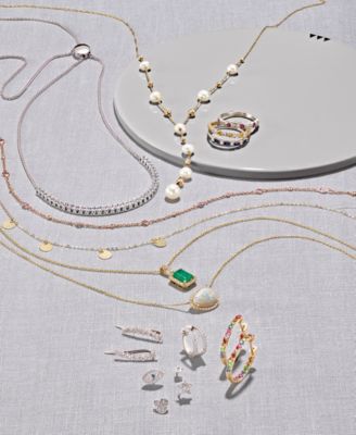 EFFY&reg; Sapphire (1/3 ct. t.w.) & Diamond (1/8 ct. t.w.) Stacking Ring in 14k White Gold (Also Available in Emerald)