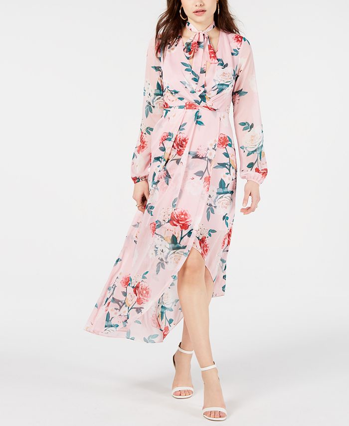 GUESS Kellyanne Floral-Print High-Low Dress & Reviews - Dresses ...