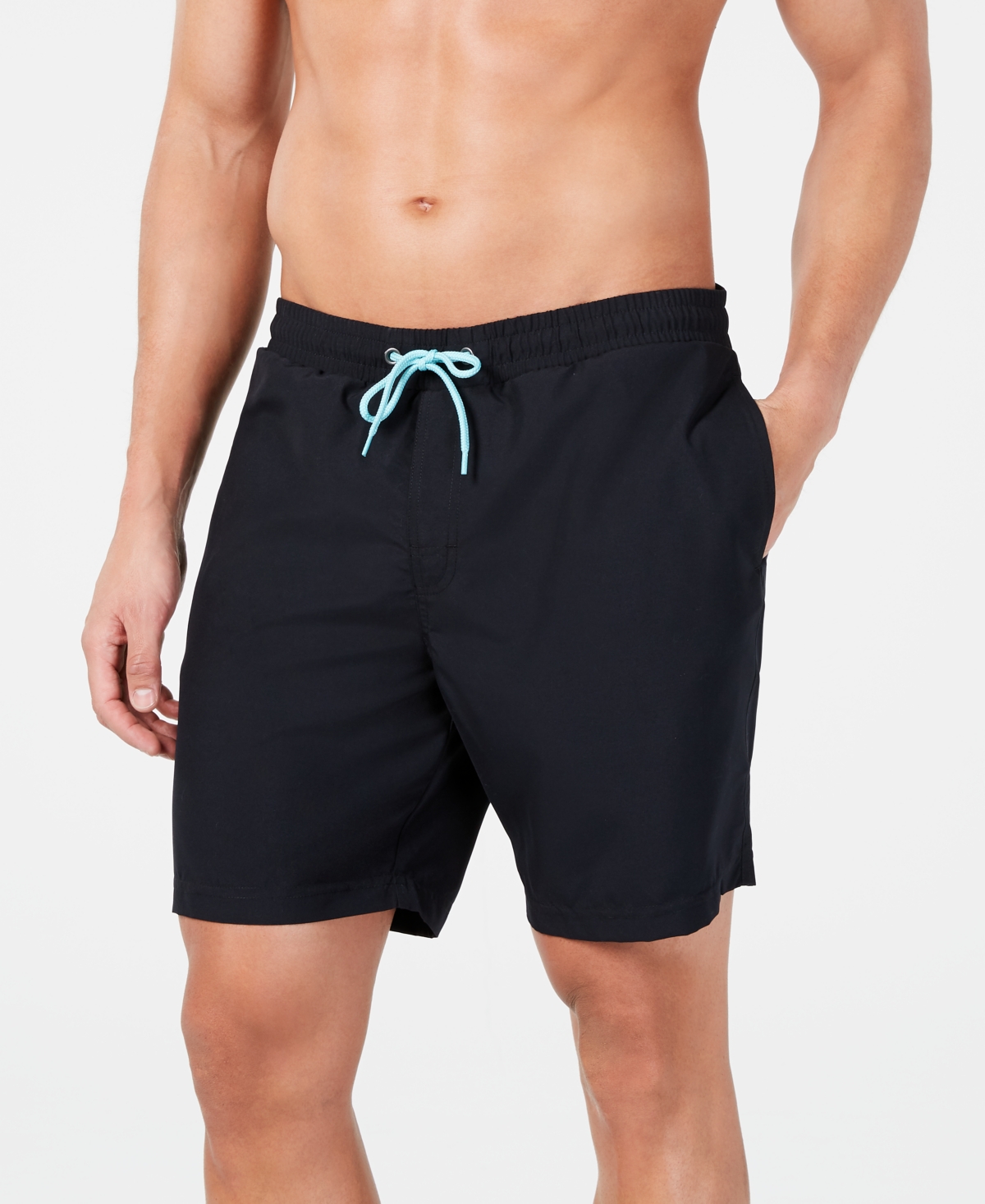 Men's Quick-Dry Performance Solid 7" Swim Trunks, Created for Macy's - Pink Sky