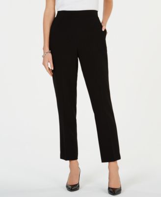 Kasper - Petite Stretch Crepe Pull-On Pants