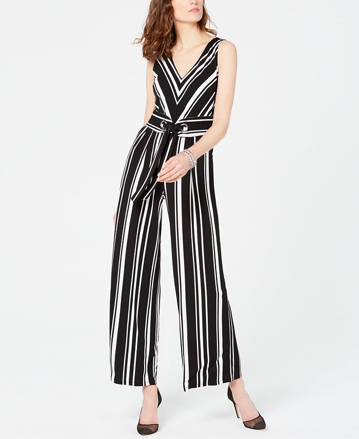 Macys striped jumpsuit discount