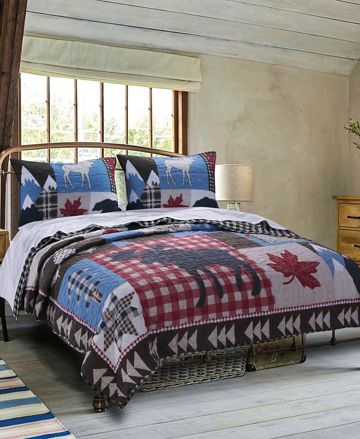 Greenland Home Fashions Mountain Trail Quilt Set, 3Piece Full Queen