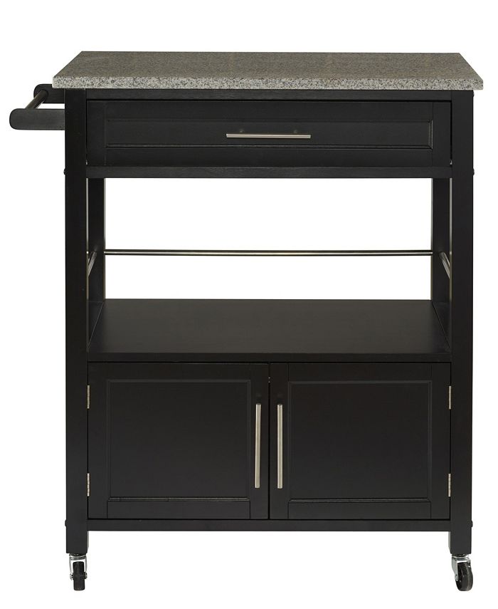 Linon Home Décor Cameron Kitchen Cart with Granite Top, Black Macy's