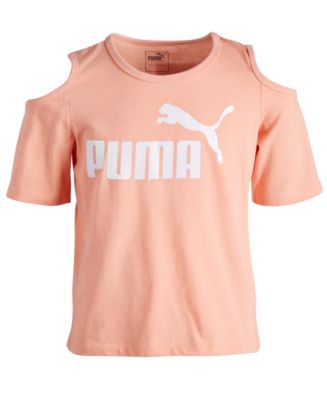 Puma Big Girls Logo-Print Cold-Shoulder T-Shirt - Macy's