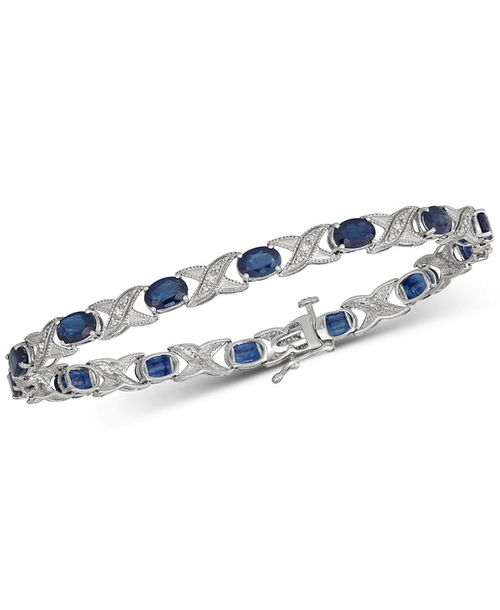 Macy's Blue Sapphire (5 ct. t.w.) & Diamond (1/4 ct. t.w.) Tennis