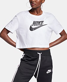 Women's Sportswear Cotton Logo Cropped T-Shirt