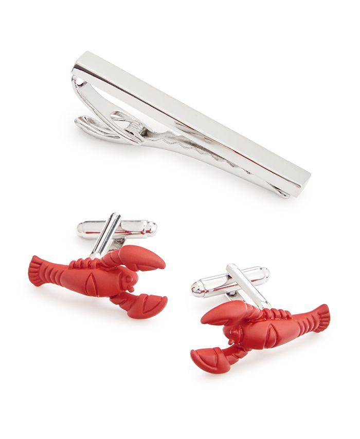 Novel Idea Men's Lobster Cuff Links & Tie Bar Set, Created for Macy's ...