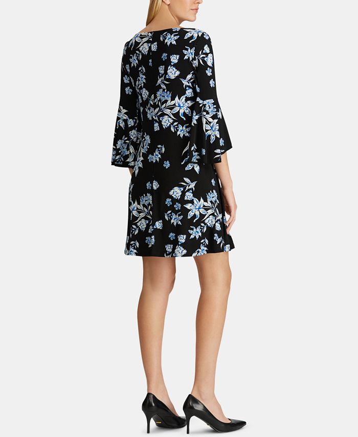 Lauren Ralph Lauren Floral-Print Bell-Sleeve Dress & Reviews - Dresses ...
