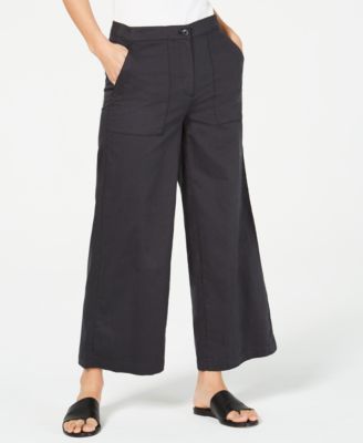 Eileen Fisher - Organic Cotton Wide-Leg Ankle Pants