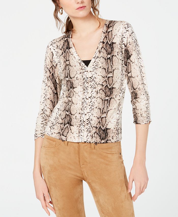 Snakeskin print cardigan hot sale