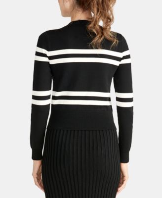Top Cropped Rachel Roy – Col V, Manches Longues, Viscose – Taille S – Noir – Neuf Avec étiquettes