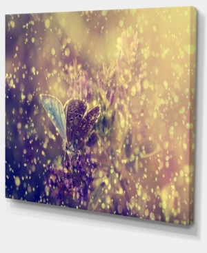 Design Art Designart Blue Butterfly And Purple Flowers Canvas Art Print