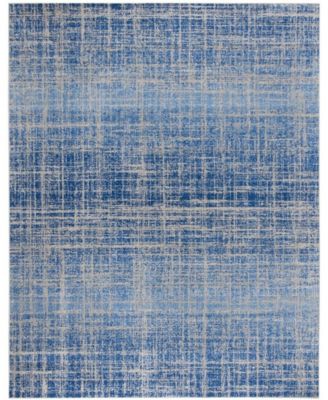 Adirondack 116 Blue and Silver 9' x 12' Area Rug