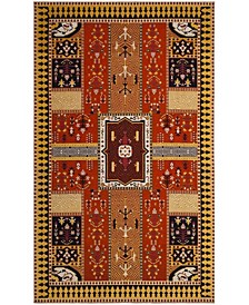 Classic Vintage Orange and Gold 4' x 6' Area Rug