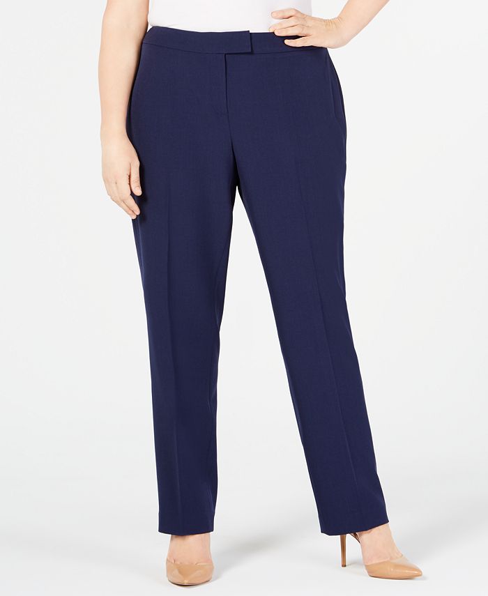 Anne Klein Plus Size Straight-Leg Pants - Macy's